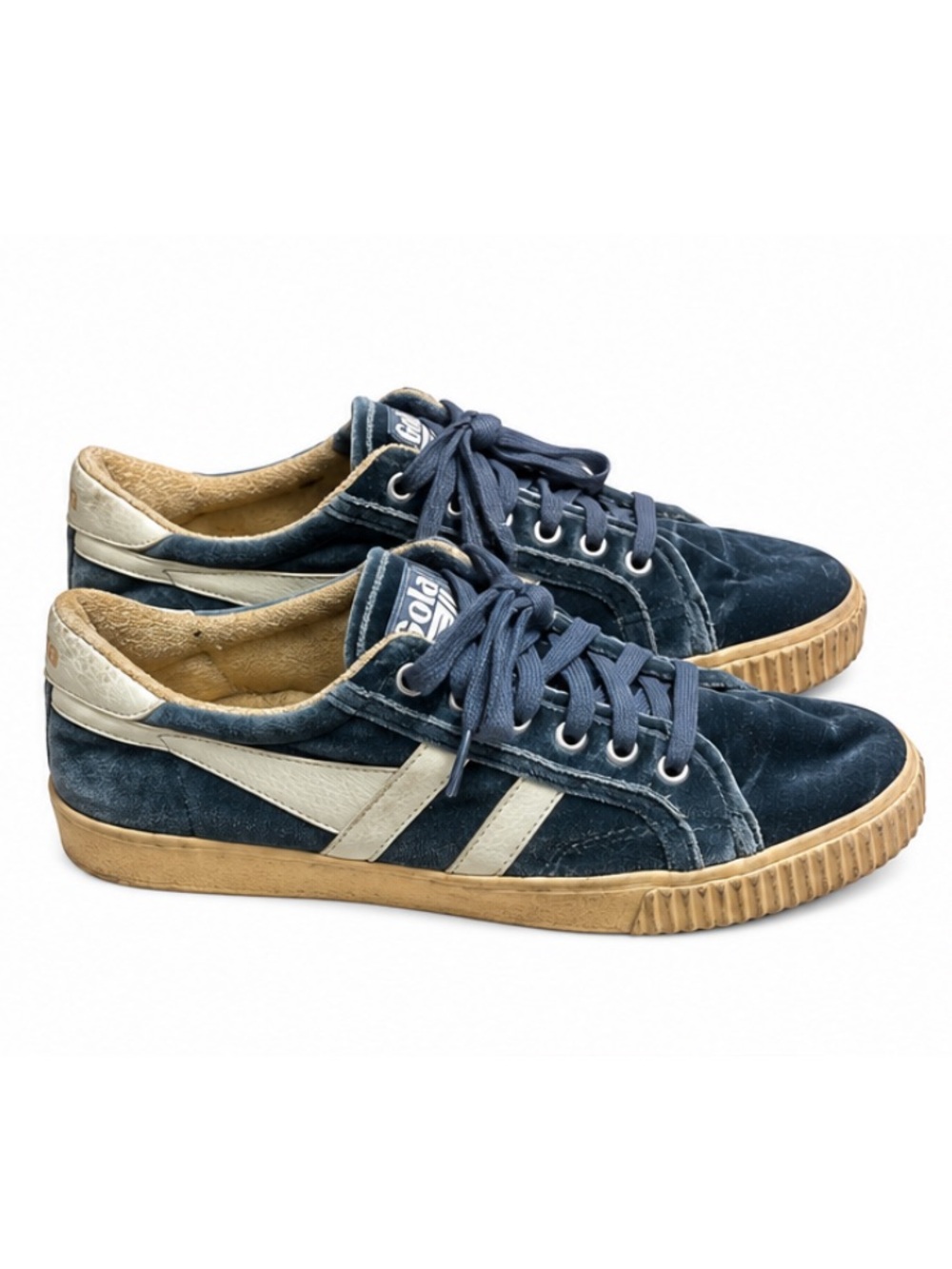 Limited Edition Gola Mark Cox Blue Teal Velvet Sneakers Women’s Size 9 EU40 - Picture 4 of 6